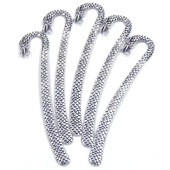 Srebrne metalne oznake u obliku zmaja s otvorom za čitanje knjiga, nakita, napravio svojim rukama, čari 122 mm