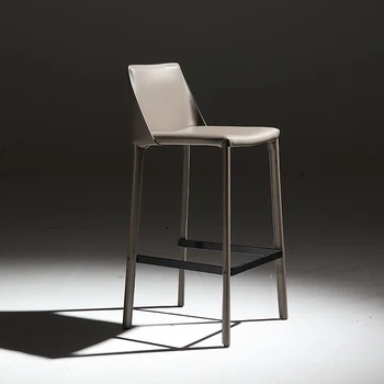 Talijanski минималистичное kožna fotelja-sedlo industrijskog stila, bar stolica, bar stolica, jednostavno luksuzno stolica-sedlo za caffe bar stolica