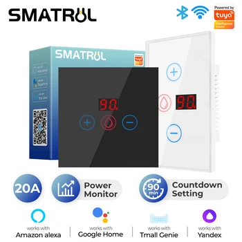 Tuya Smart 4400 W 20A monitor napajanja s timerom, WiFi, prekidač бойлера, bojler, klima-uređaj, EU/SAD, radi za Alexa, Google Home