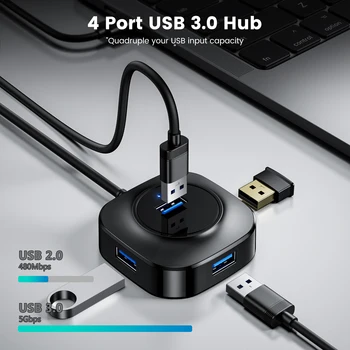 USB 3.0 Hub 2.0 Je Multi USB Razdjelnik Adapter 4 Porta velike brzine Mini Dock S Nekoliko 3-Портовыми Luka usb3.0 USB Hub-Alat Za PC