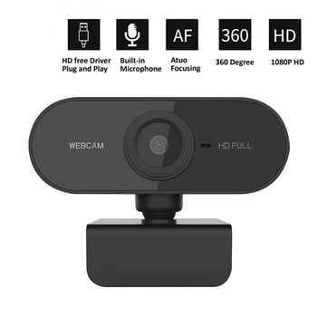 Web kamera HD 1080P S Mikrofonom, web Kamera za PC, 360-Stupanj Računalo USB Kamera Bez pogona Za Izravan prijenos video konferencije