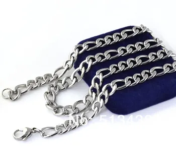 XL228 ogrlica-lanac od nehrđajućeg čelika s slr polirani 8,8 mm figaro za muški nakit besplatna dostava, husbandgift