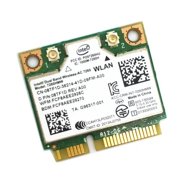 Za Intel 7260 AC 7260HMW Mini PCI-E Bežični Wifi Kartica Dvofrekvencijska 867 Mbps, 802.11 ac 2,4 G/5 Ghz Podrška za Bluetooth 4,0