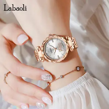 Ženski sat sa lice u obliku srca od ružičastog zlata LABAOLI ženski ručni sat od nehrđajućeg čelika za poklon ljubitelj ženskih sati