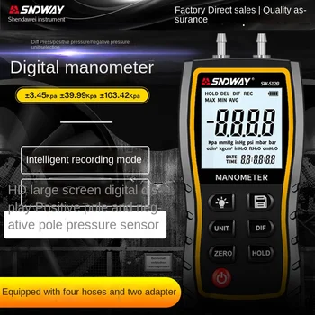 Sndway SW-512C SW-512B SW-512A Diferencijalni senzor Ručni Digitalni Prikaz Mjerač Tlaka Tasimeter Senzor Pozitivan Negativan Otkrivanje